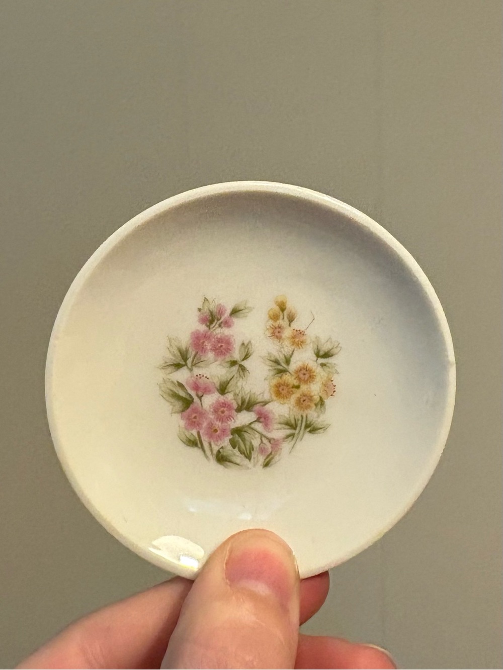 Butter Pat with Pink and Yellow Florals